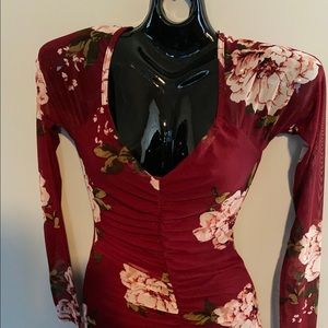 Maroon flower dress